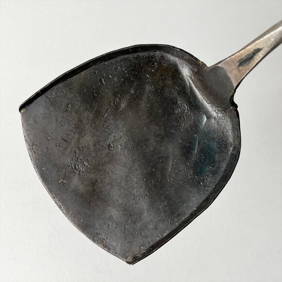 Vintage Primitive Handmade Hammered Metal Ladle Spoon 14.5" and Spatula 12" - Picture 5 of 5